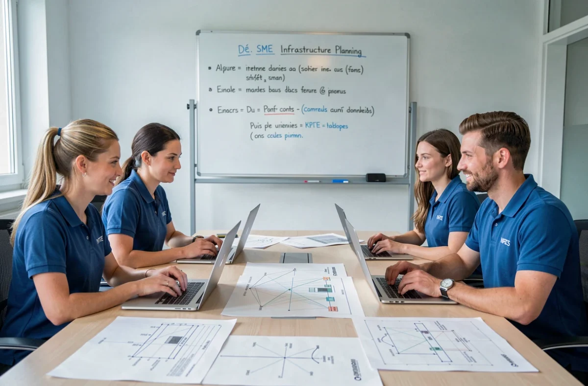 Équipe de NowTeam en réunion pour des services d'infogérance dédiés aux PME normandes